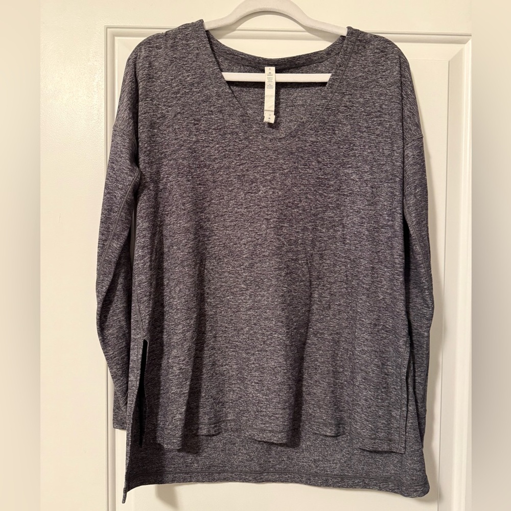 lululemon athletica Heathered Charcoal V-Neck Top